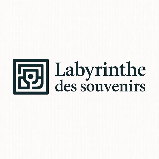 Logo Labyrinthe des souvenirs : un labyrinthe carré stylisé